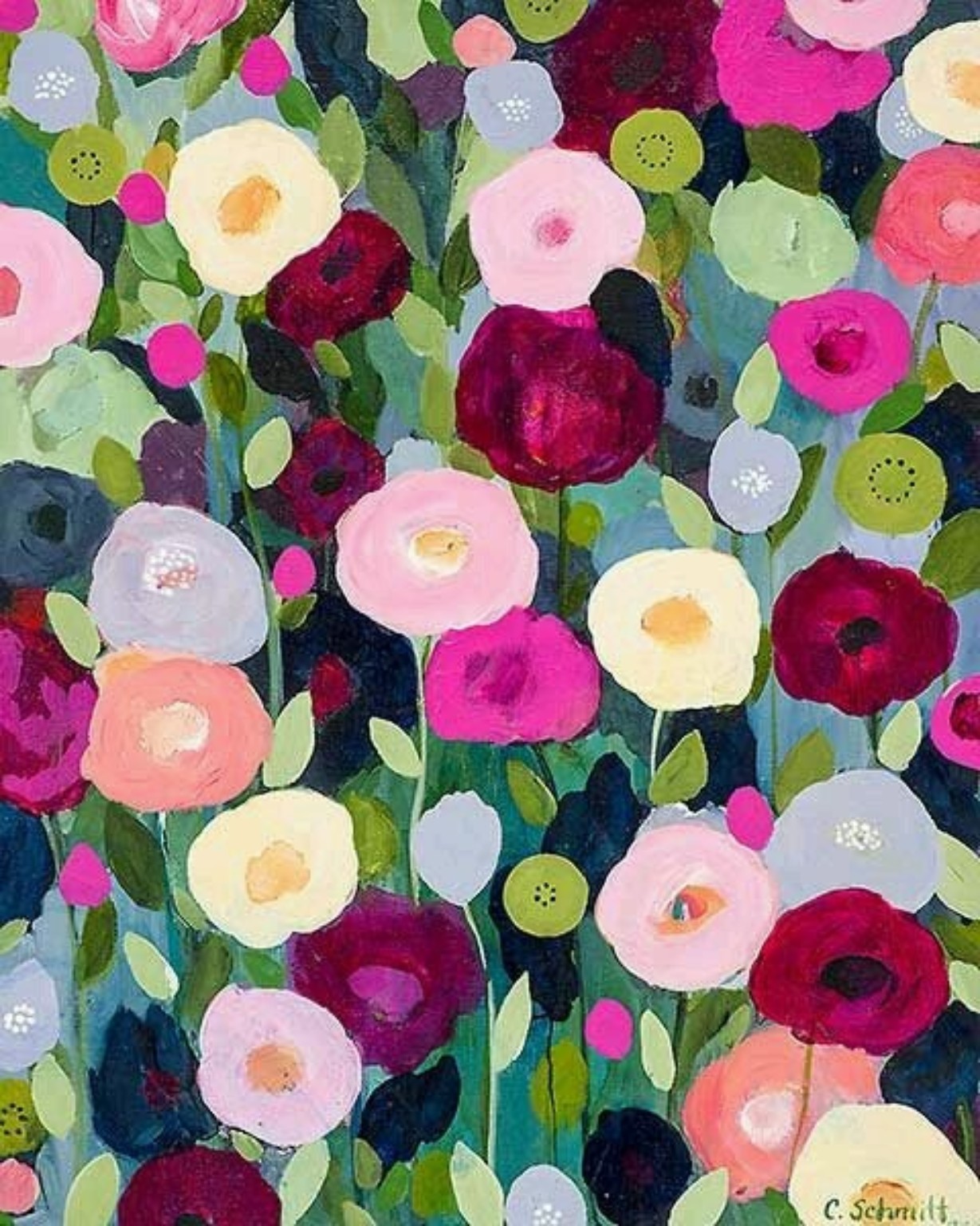 Painterly floral botanical artwork by Cha Miyoung