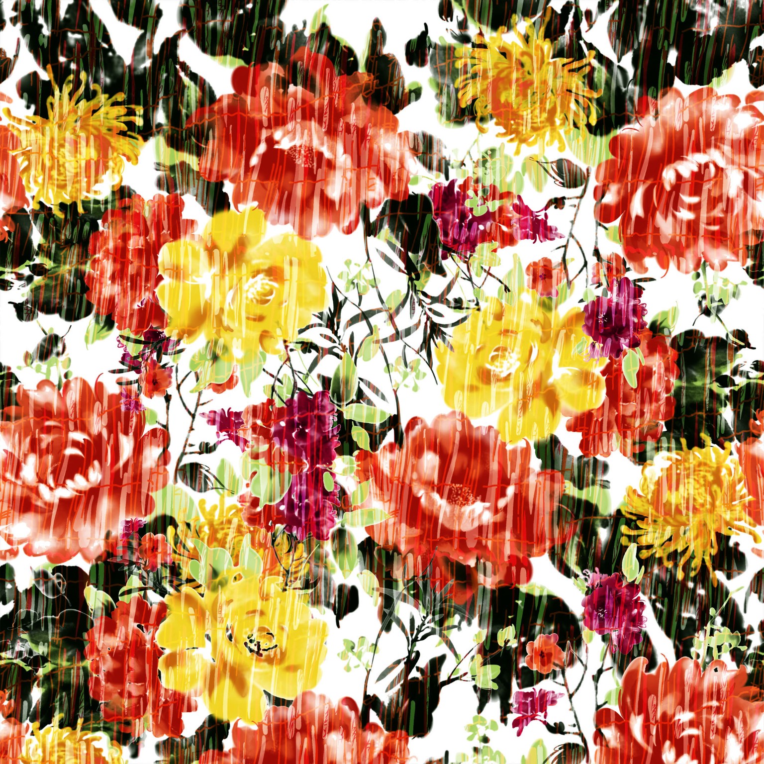 Expressive flower pattern